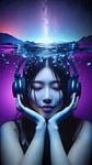 headphone, young, girl
